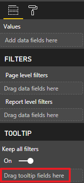 drag tooltip fields here to add a tooltip page in your report